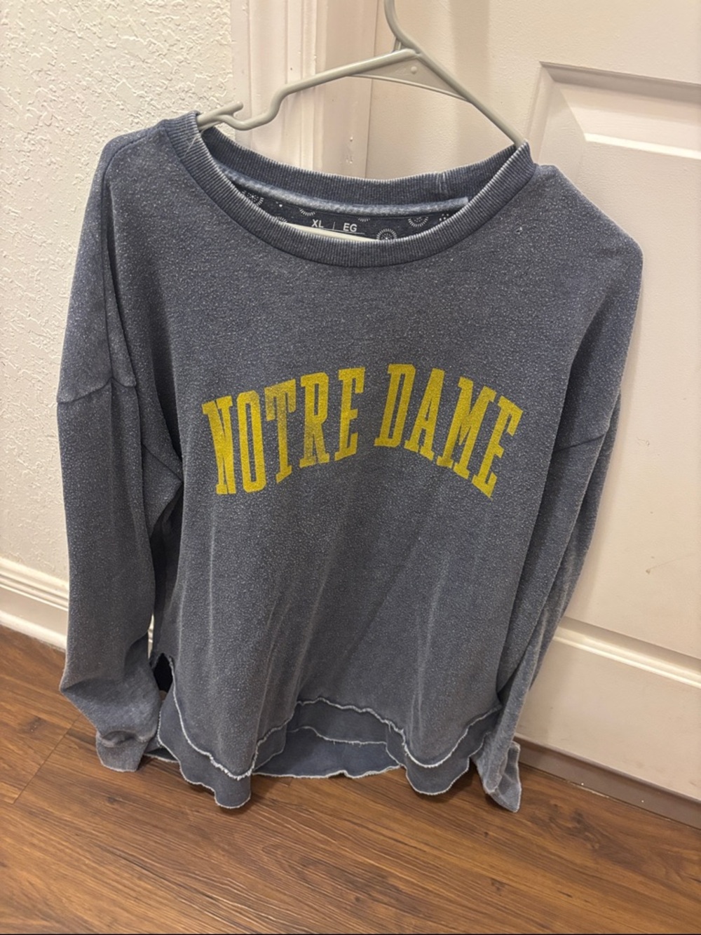 Pressbox Notre Dame Blue Lightweight Shirt Jacket with Yellow Lettering